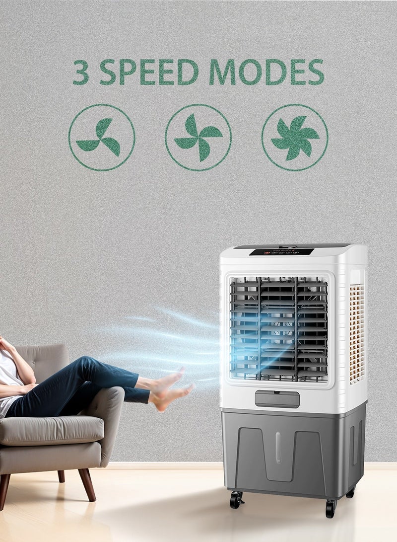 GREEN LION Portable Air Cooler 40L 150W with Cool Function Air Conditioner / Remote Control / Digital Display / Energy Efficient / Eco-Friendly Cooling / Humidification adds moisture / Energy-efficient consumes less power / GA40 - White & Gray - Image 5